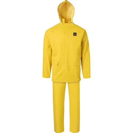 Ironwear Flame Retardant Rain Bib Overalls with Hooded Rain Jacket, Yellow, Medium 9202-YFR-MD