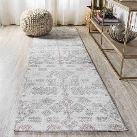 Jonathan Y Bhalil Berber Diamond Geometric Beige/Gray 2 ft. x 10 ft. Runner Rug MOH302A-210