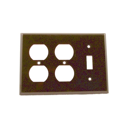 Leviton Combination Wallplate, Standard Size, Gang 3, Brown 85047