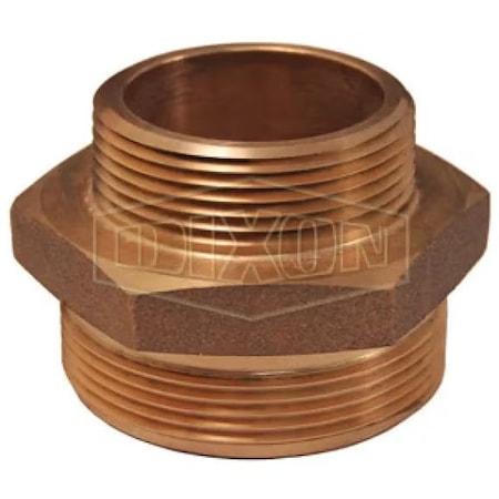 Dixon The Right Connection Domestic Double Increaser Hex Nipple, 1-1/2 x 2-1/2 in, MNPT x MNST, Cast Brass DMH1525F-D