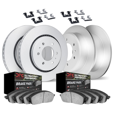 Dynamic Friction Co DFC GEOSPEC Coated Rotor- Heavy Duty Brake Pad includes Hardware 4414-67002