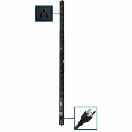 Eaton Tripp Lite Series 1.4kW 120V Single-Phase Basic PDU - 16 NEMA 5-15R Outlets, 5-15P Input, 15 ft. PDUV15-48
