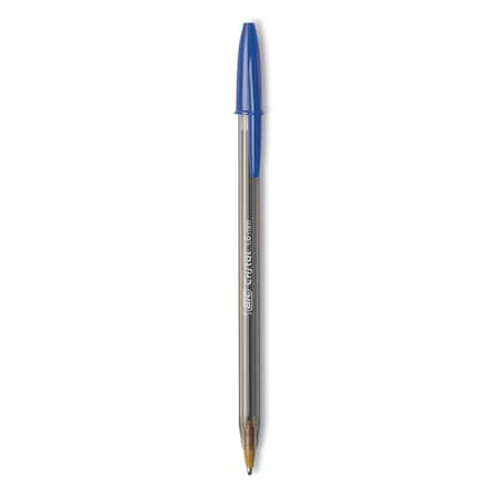 Bic Cristal Xtra Bold Ballpoint Pen, Stick, Bold 1.6 mm, Blue Ink, Clear Barrel, 24PK MSBP241-BLU