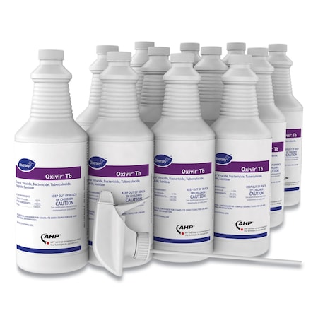 Diversey Oxivir TB One-Step Disinfectant, PK12, Bottle, Unscented, 12 PK 4277285