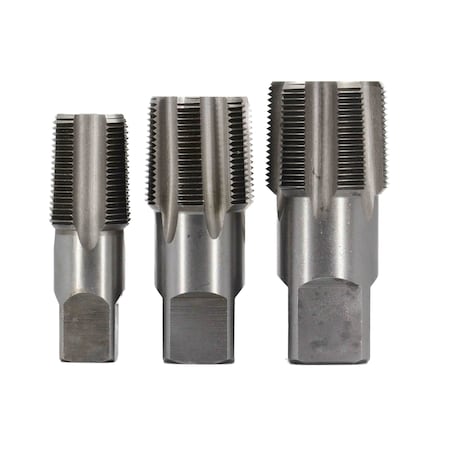Drill America 3 Piece Carbon Steel NPT Pipe Tap Set (1" 1-1/4" and 1-1/2") POUCSNPT3