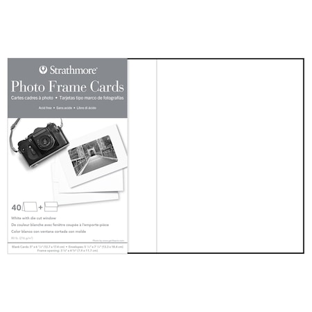 Strathmore Photo Frame Cards & Envelopes, Plain Border, 5x6.875 inch, 40PK P105-250-1