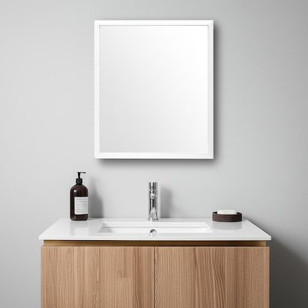 Homeroots 32" White Bathroom Vanity Mirror 607226