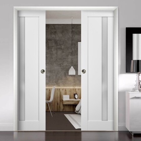 Sartodoors Double Pocket Interior Door, 36" x 80", White QUADRO4112DP-WS-36