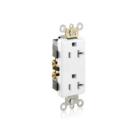 Leviton Commercial Grade Decora Receptacle, 20 Amp, 125 Volt 16342-W