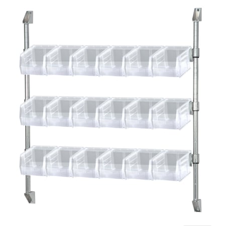 Quantum Storage Systems 36X34 CANTILEVER BIN HOLDERS W/CLEAR BINS CAN-34-36BH-230CL