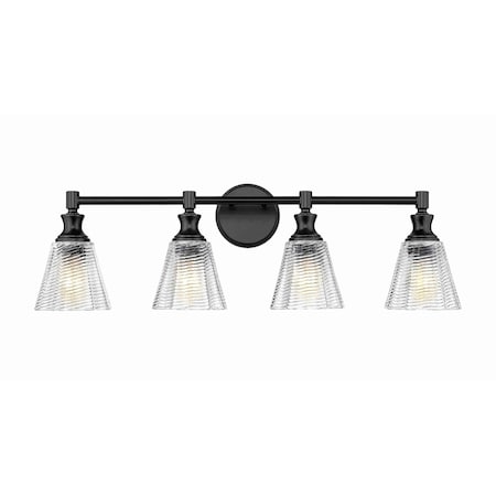Z-Lite Auden Matte Black 4 Light Vanity 7704-4V-MB