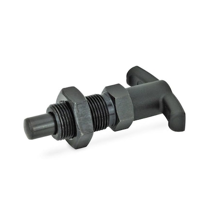 J.W. Winco Indexing Plungers with T-Handle 817.4-6-9-1/2X13-BK
