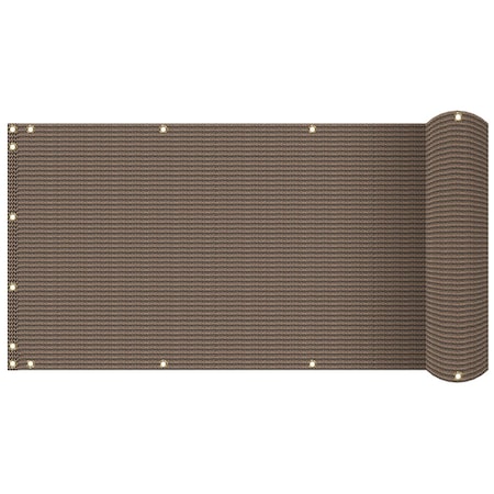 Wrightmaster 3 ft. x 25 ft. Brown Balcony Privacy Fence Screen with UV Blockage for Balcony Porch Patio Deck Yard ZR-0325BW