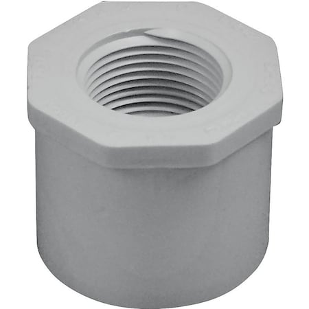 Lasco IPEX Reducing Bushing, 1-1/4 x 3/4 in, Spigot x FPT, White, SCH 40 Schedule, 150 psi Pressure 435727