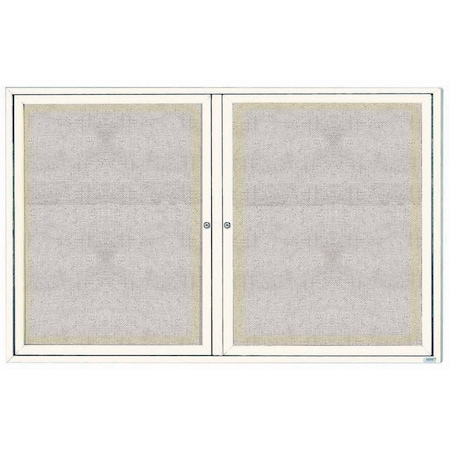 Aarco Outdoor Illuminated Enclosed Bulletin Board w/ Al Frame, Powder Coated White, 48''Hx72''W ODCC4872RIW