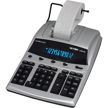 Victor Technology Desktop Calculator, Ribbon, 12 Digits 1240-3A