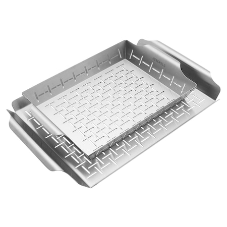 Henckels BBQ 2-pc Stainless Steel Grill Topper And Basket Set 1029644