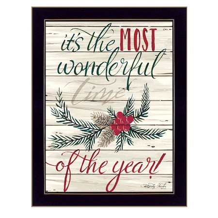 Homeroots The Most Wonderful Time 3 Black Framed Print Wall Art 407323