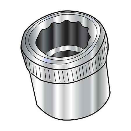 Zoro Select 5/16-18 12Pt Socket Allen Nut 188 Stainless Steel, 100Pk 31NA188