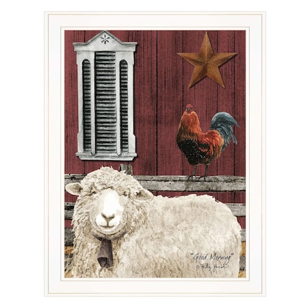 Homeroots Good Morning 3 White Framed Print Wall Art 404482