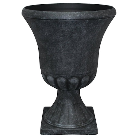Southern Patio Winston Urn, 21 in H, 16 in W, 16 in D, Resin/Stone Composite, Weathered Black EB-029816
