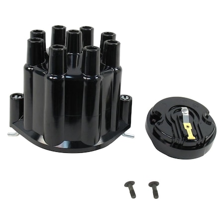 Olympian Athlete D600700 Flame Thrower Billet Distributor Cap & Rotor - Black OL3572024