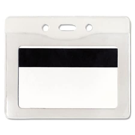 Workstationpro Security ID Badge Holder Horizontal 3 .88w x 2 .63h Clear, 50PK TH711533
