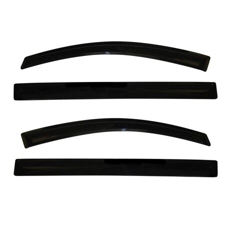 Ventshade Rainguards, Aerodynamic Design, Tape-On, Smoke, Acrylic, Set Of 4 94365