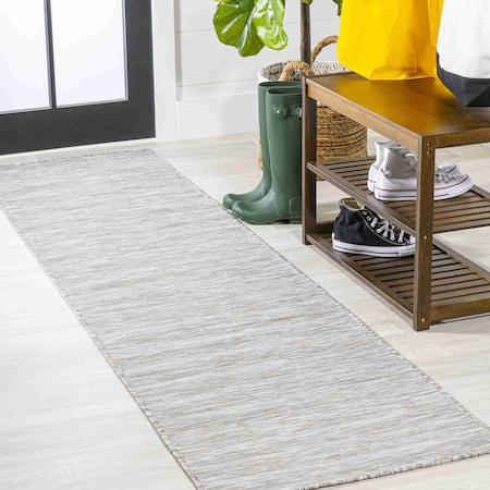 Jonathan Y Ethan Modern Flatweave Solid Gray 2 ft. x 8 ft. Indoor/Outdoor Runner Rug TSN100A-28