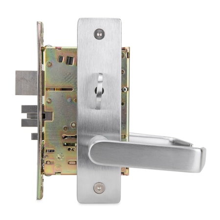 Trans Atlantic Co. DXML Series RightHand HeavyDuty Commercial Mortise Lock W/ Escutcheon Handleset Grade 1 Entry in BC DL-DXML53SERH-US26D