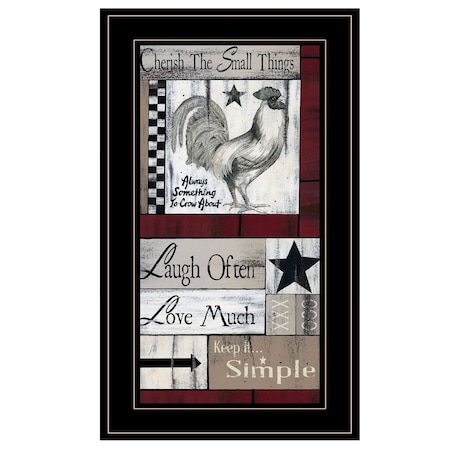 Homeroots Cherish The Small things 3 Black Framed Print Wall Art 407437