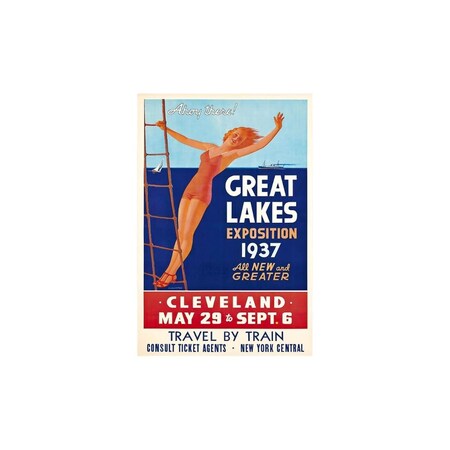 Homeroots 20" X 30" Great Lakes 1937 Vintage Travel Poster Wall Art 394292