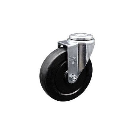 Service Caster 5 Inch SS Soft Rubber Wheel Swivel Bolt Hole Caster SCC-SSBH20S514-SRS