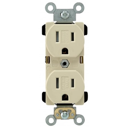 Gorgeousglow 15 Amp Ivory Narrow Body Duplex Receptacle GO730887