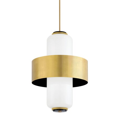 Corbett Lighting Martyn Lawrence Bullard X Melrose 6 Light Pendant 22 In. Vintage Brass/Soft Black 275-46-VB/SBK