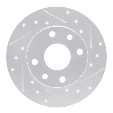 Dynamic Friction Co DFC Brake Rotor - Drilled and Slotted - Silver 631-47001R