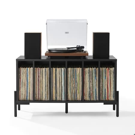 Crosley Greenwich Medium Record Player Stand With Vinyl Storage CF1155-BK