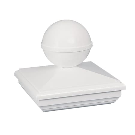 Supershine Classy Caps  NEW ENGLAND BALL PVC POST CAP 5X5 - White SU52283