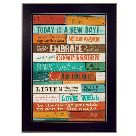 Homeroots A New Day 1 Black Framed Print Wall Art 415459