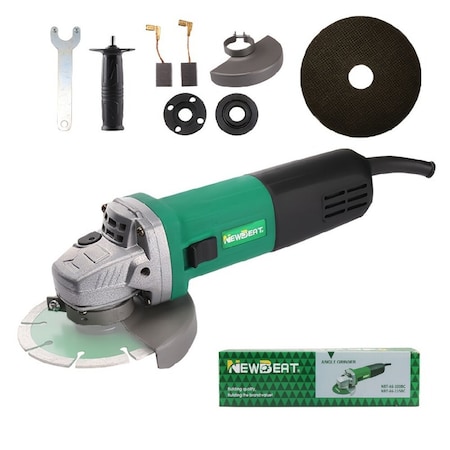 Wrightmaster 4.55A Corded 4-1/2 in. Angle Grinder with Coated Handle, 1000W Motor, Multifunctional&Compact ZR-125BC