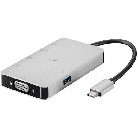 Monoprice Consul Series USB-C HDMI Adapter with VGA_ Gigabit Ethernet_ 2-Port US 34184