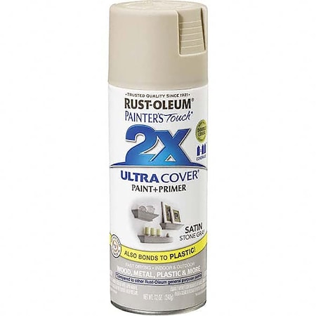 Rust-Oleum Painter's Touch 2X Ultra Cover Satin Stone Gray 12 Oz. Spray 249855