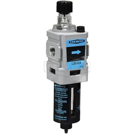 Dixon Wilkerson by EconOmist Miniature Lubricator, 57.5 SCFM Flow Rate, 150 psi Pressure, Polycarbonate Bo L08-02A