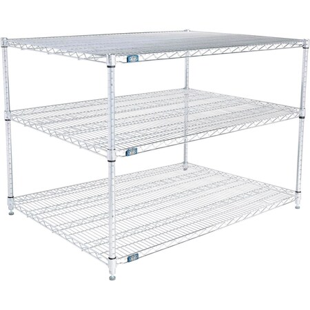 Global Industrial Nexel 3 Shelf, Stainless Steel Wire Shelving Unit, Starter, 48"W x 36"D x 34"H B3149770