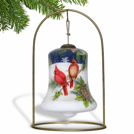 Homeroots Dual Cardinals Hand Painted Mouth Blown Glass Ornament 477537