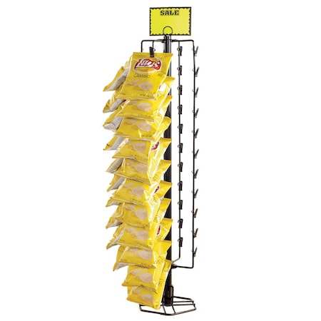 Specialty Store Services Counter Top Spinner Rack With 44 Clips, Black Metal Retail Display 2070