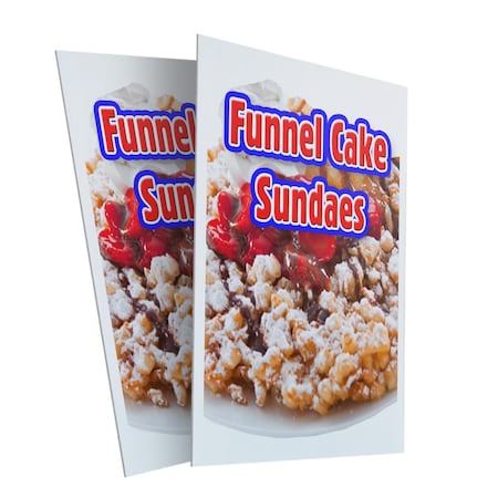 Signmission Funnel Cake Sundaes, Plastic Signs Only 24 Inch x 36 Inch, Corrugated Plastic, 2PK CSB-2436-2PACK-Funnel Cake Sundaes