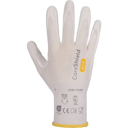 Pip Global Safety Cut Protection Gloves, White, 10", PR CS22-7518W-10