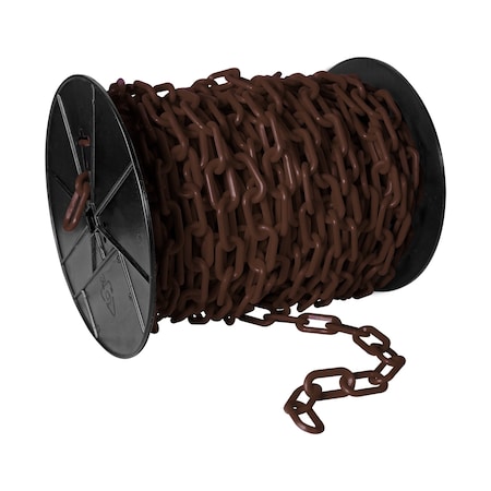 Mr. Chain 2" x 125' Brown Plastic Safety Chain - Reel 50110