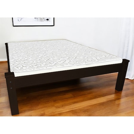 Homeroots Dark Brown Solid Wood Queen Bed Frame 546727
